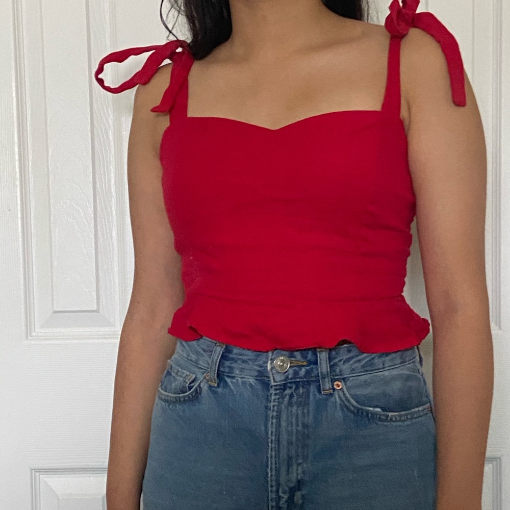 Red crop top